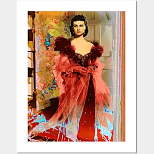 Scarlett in red gown Posters and Art